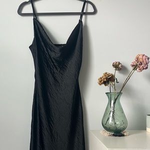 NWT Black Slip Midi Slip Dress